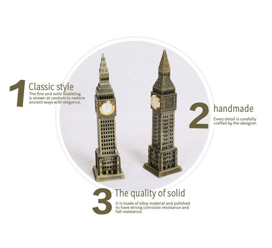 RELOJ DE MESA BIG BEN  METALICO ESTILO VINTAGE AK54-2