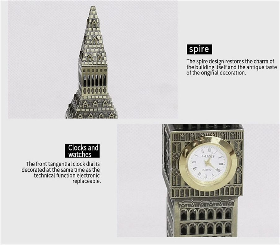 RELOJ DE MESA BIG BEN  METALICO ESTILO VINTAGE AK54-1