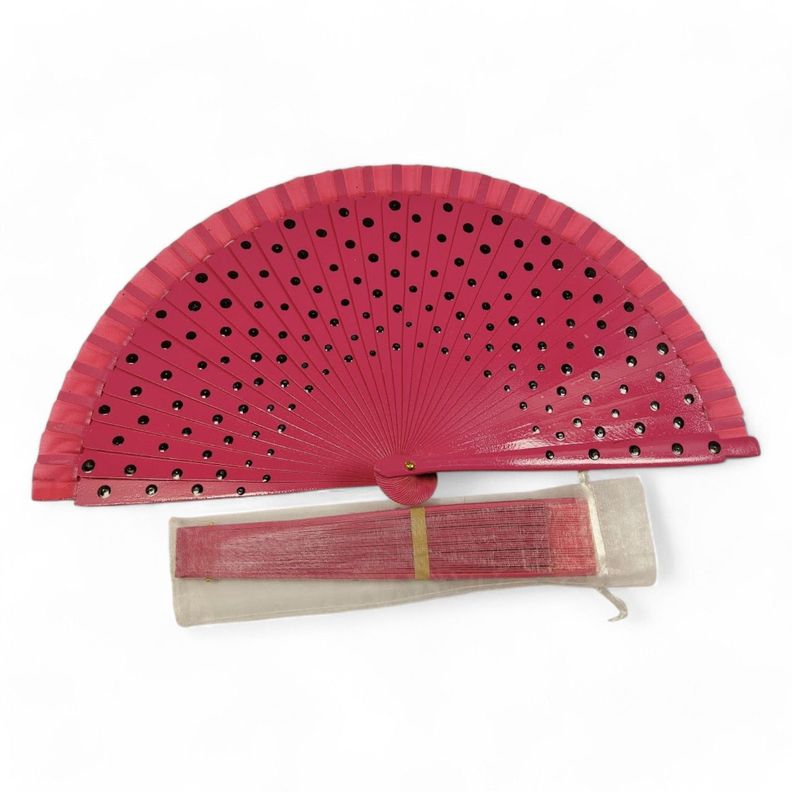 Abanico Madera Fucsia Lunar Nc09-0