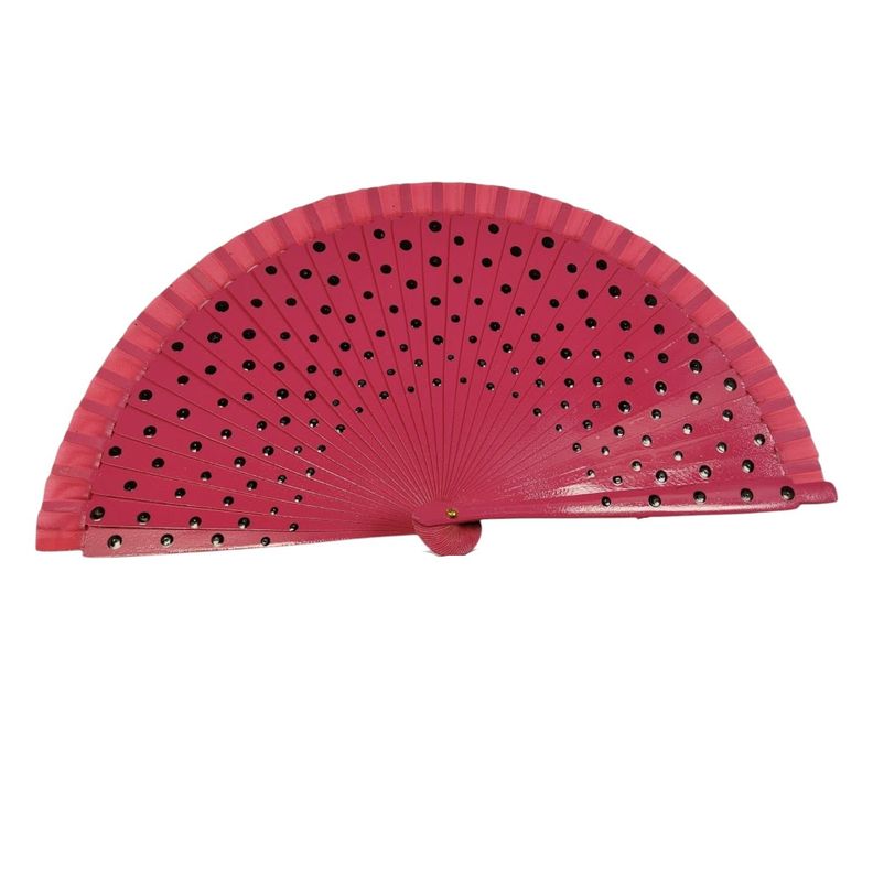 Abanico Madera Fucsia Lunar Nc09-1