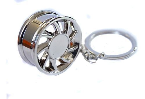 LLAVERO EN FORMA DE RIN AUTO DEPORTIVO PLATEADO AB82-0