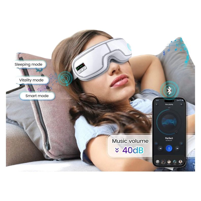MASCARA MASAJEADOR DE OJOS CON CALOR Y BLUETOOTH NC49-3