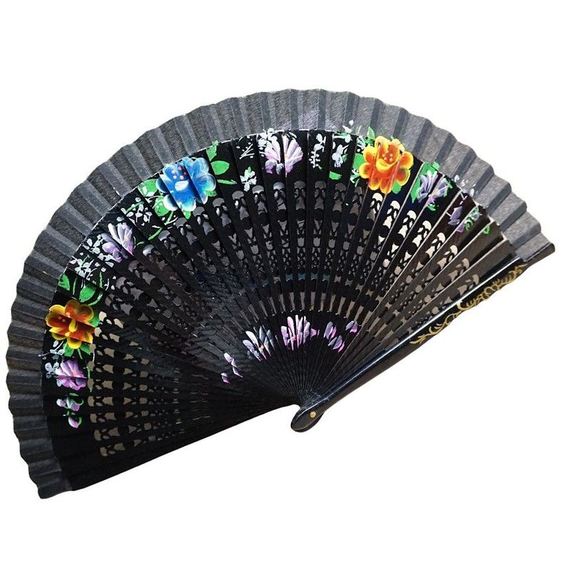 ABANICO MADERA   ICE CREAM NEGRO MY17-0