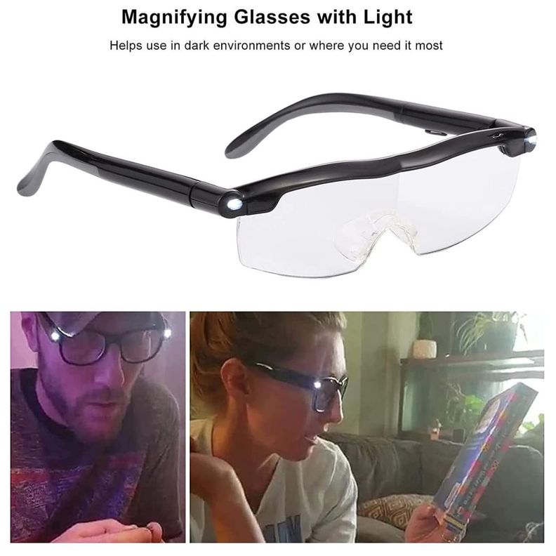 Lentes Lupa Luz Led Anti Luz Azul 160% Recargable Na89-5