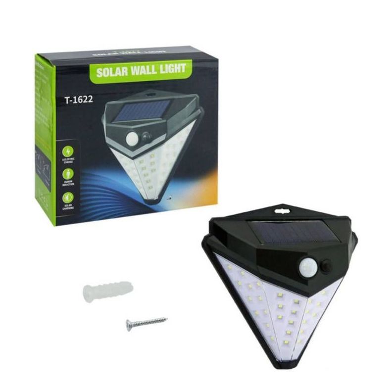 Foco Solar 39 LED Piramide Pared Con Sensor MX48-2