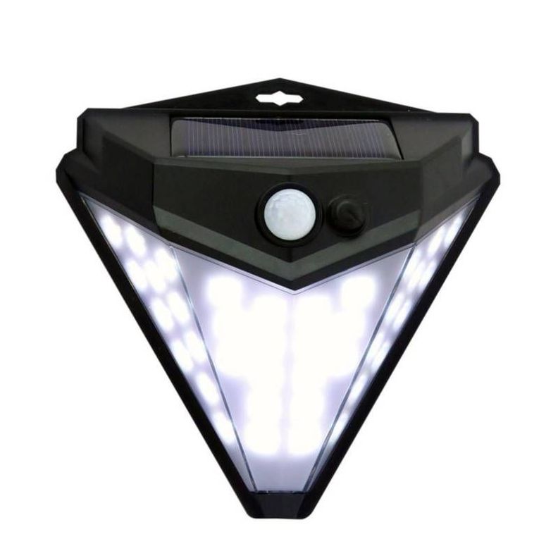 Foco Solar 39 LED Piramide Pared Con Sensor MX48-1
