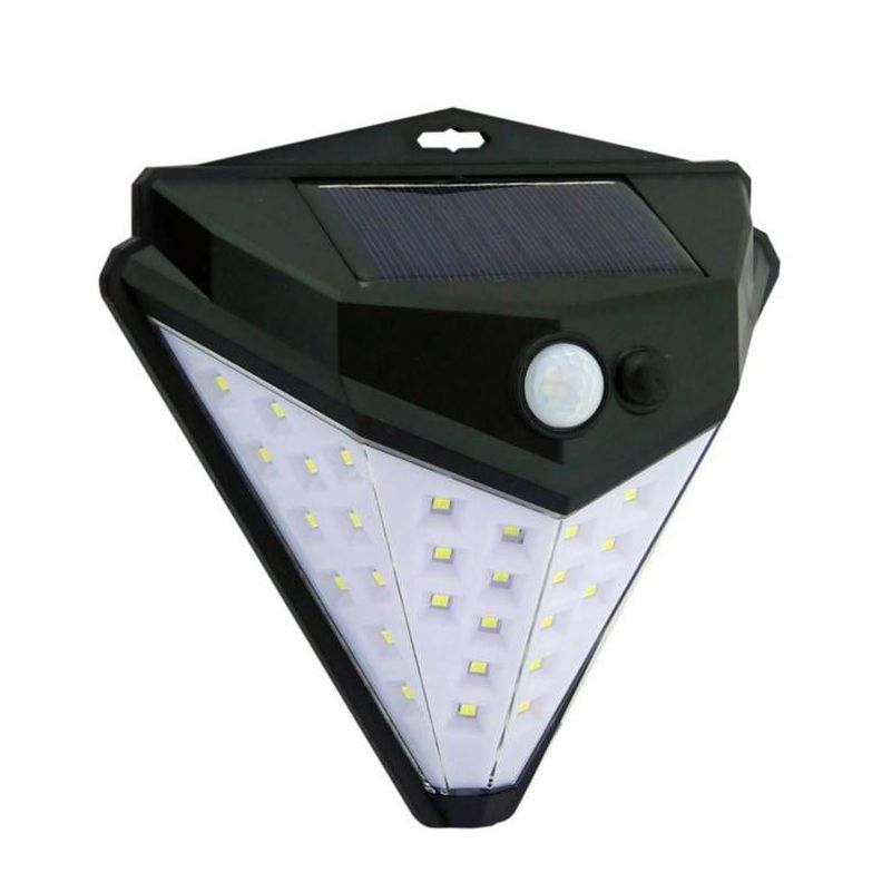 Foco Solar 39 LED Piramide Pared Con Sensor MX48-0