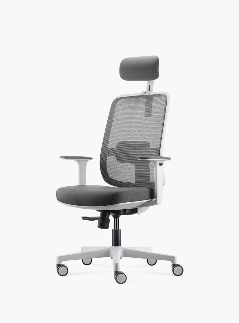 Silla Oficina Lotto con cabecero Gris Claro-1
