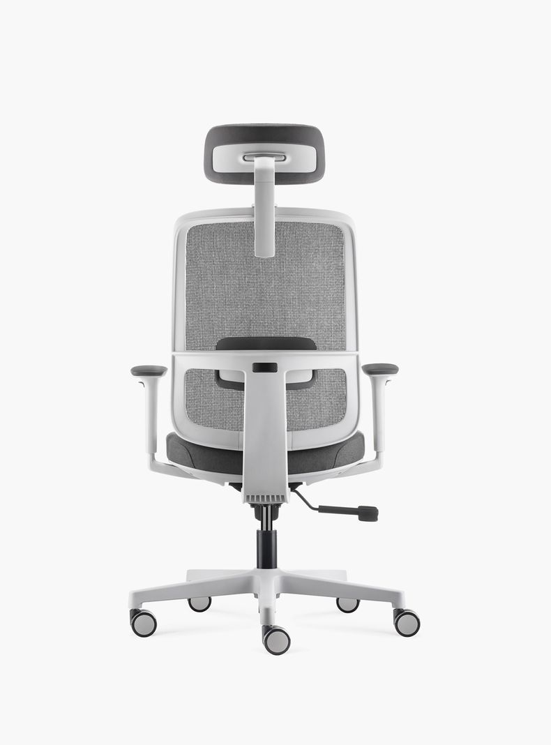 Silla Oficina Lotto con cabecero Gris Claro-2