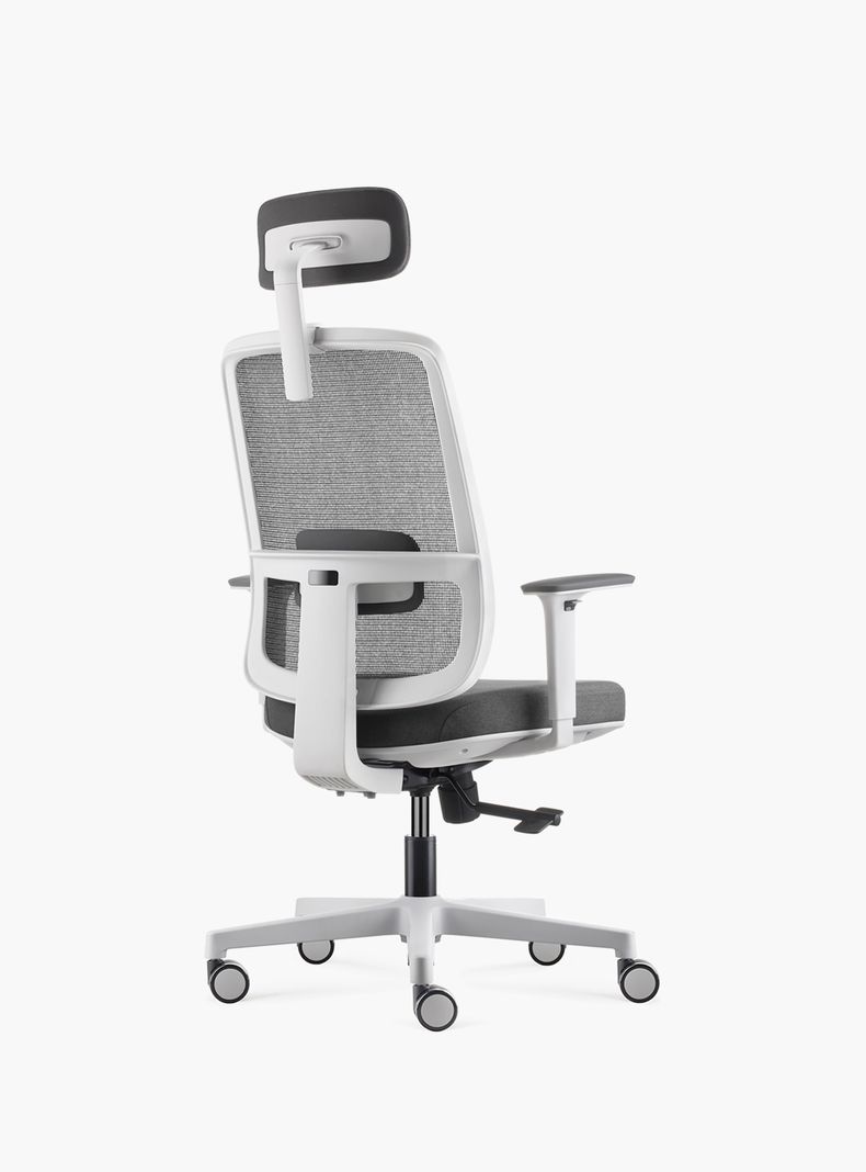 Silla Oficina Lotto con cabecero Gris Claro-3