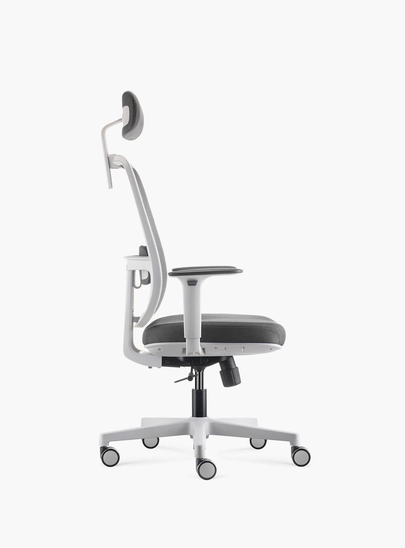 Silla Oficina Lotto con cabecero Gris Claro-4