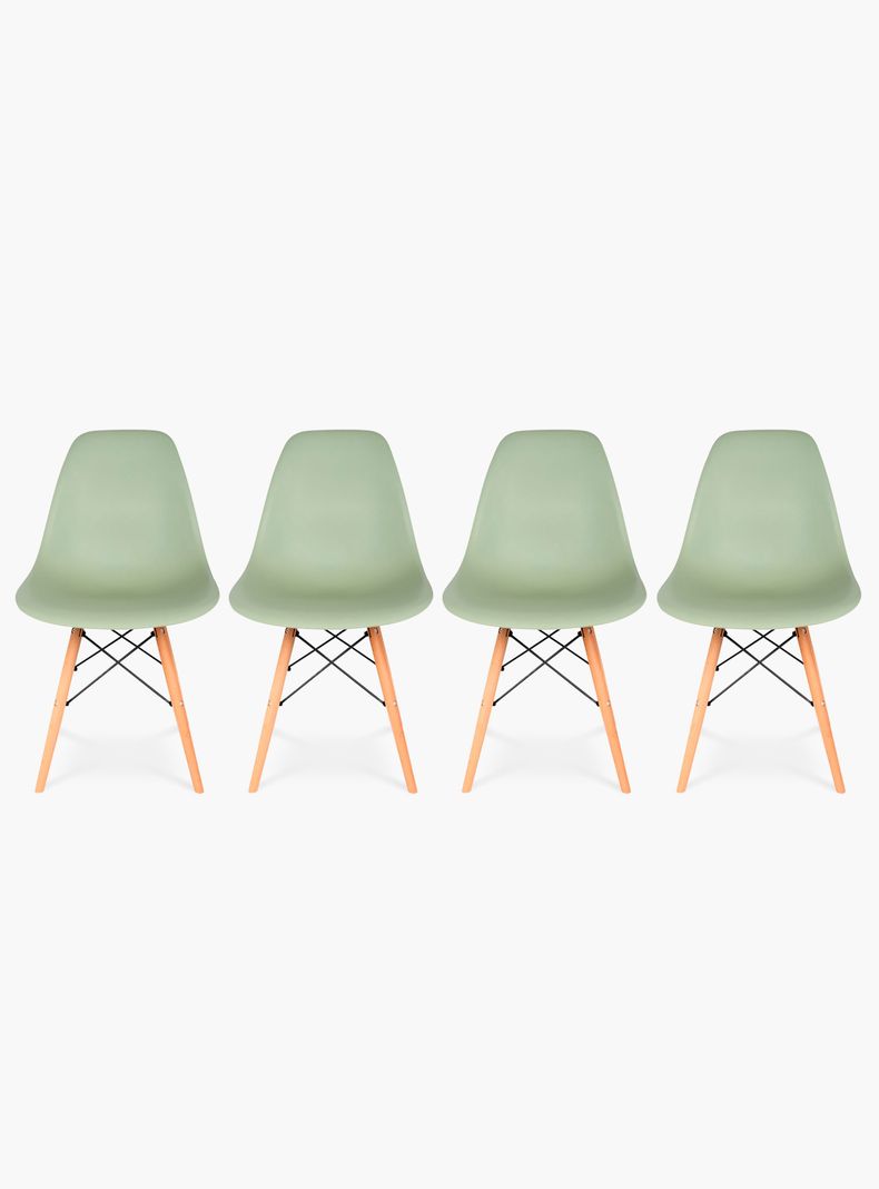 Pack 4 Sillas Comedor Eames DSW Menta-0