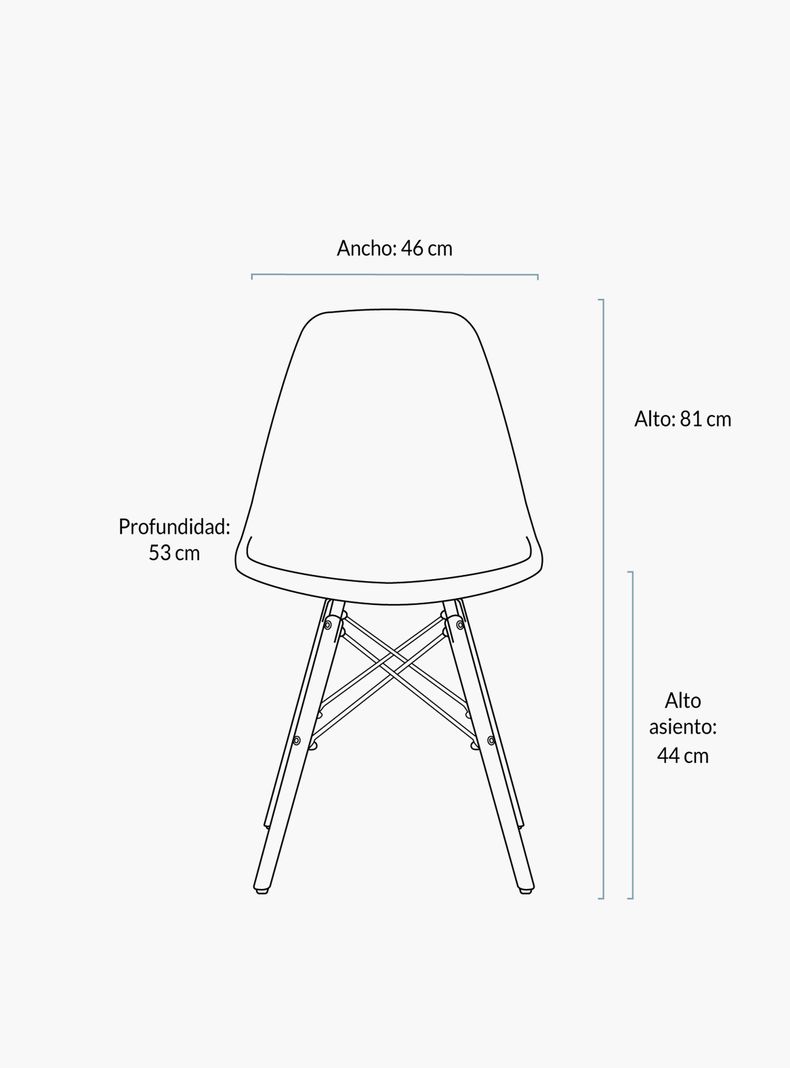 Pack 4 Sillas Comedor Eames DSW Menta-5