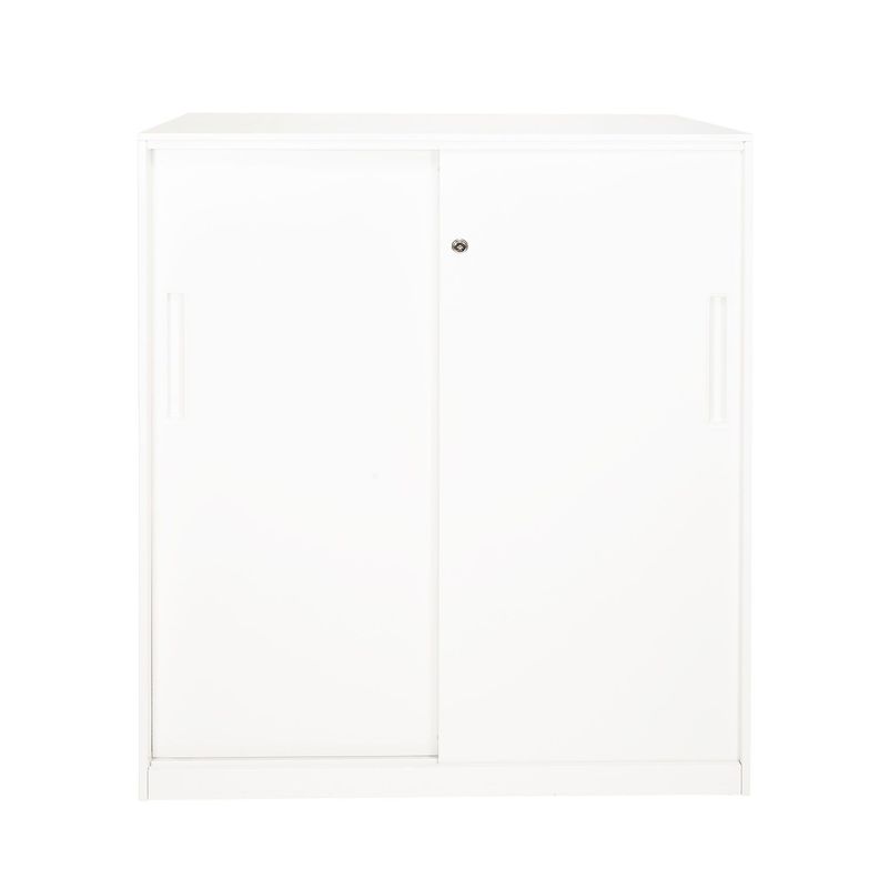 Gabinete Oficina Alto Metálico Con puertas Blanco-6