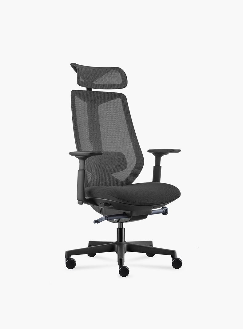 Silla Oficina Eve con cabecero Negro-2