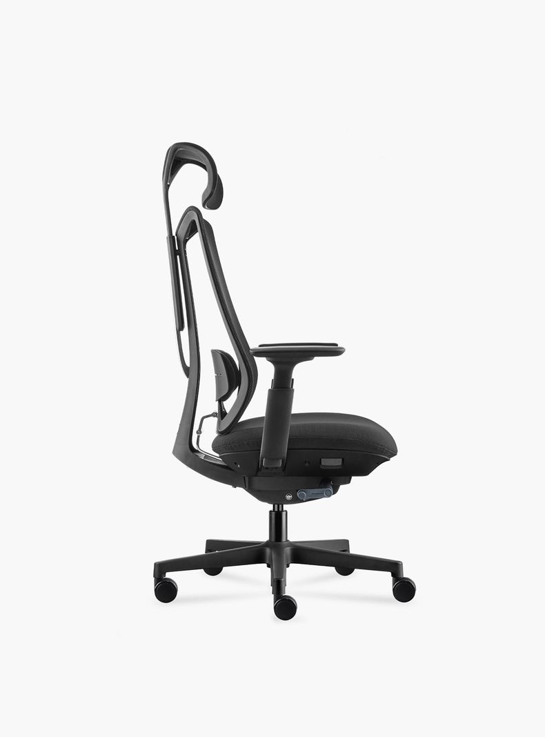 Silla Oficina Eve con cabecero Negro-4