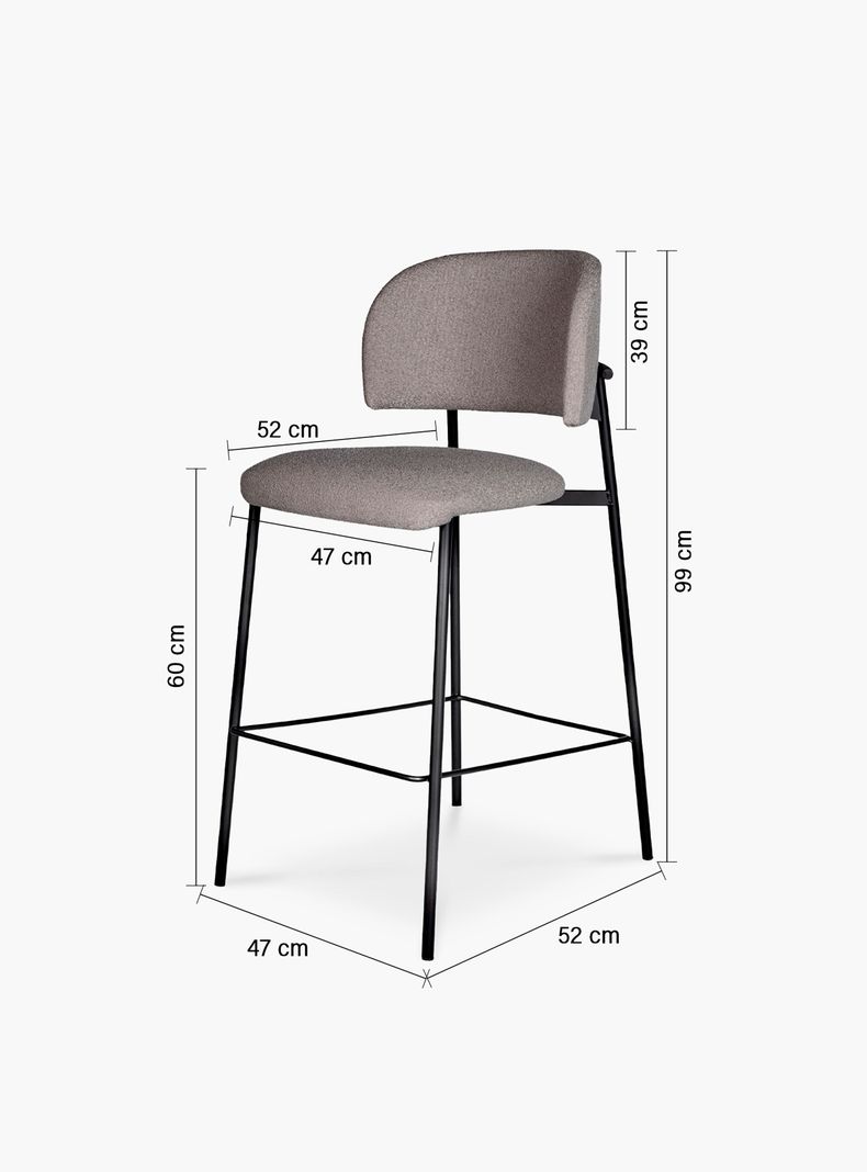 Taburete Tapiz Regina Gris-2