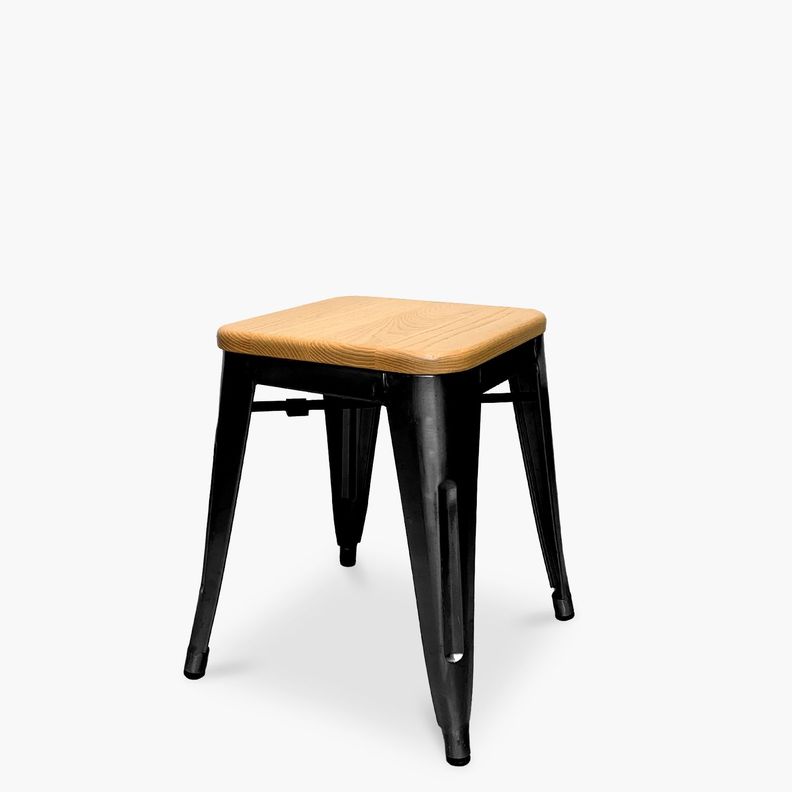 Piso Tolix Asiento Madera Negro-7