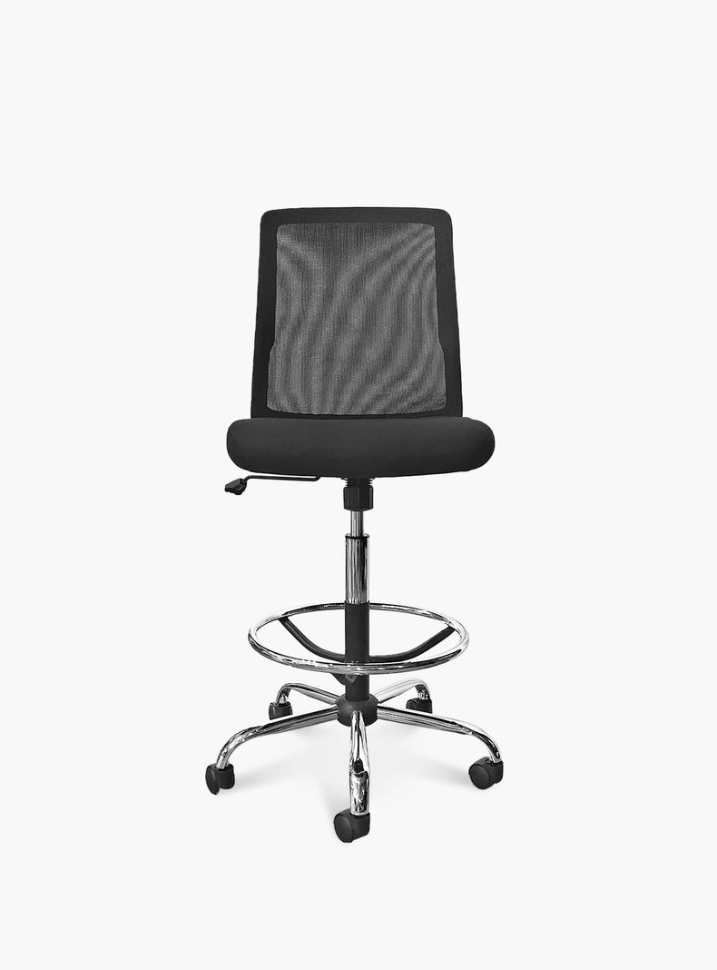 Silla Oficina Cuba Media sin Brazos con Aro Cajero Negro