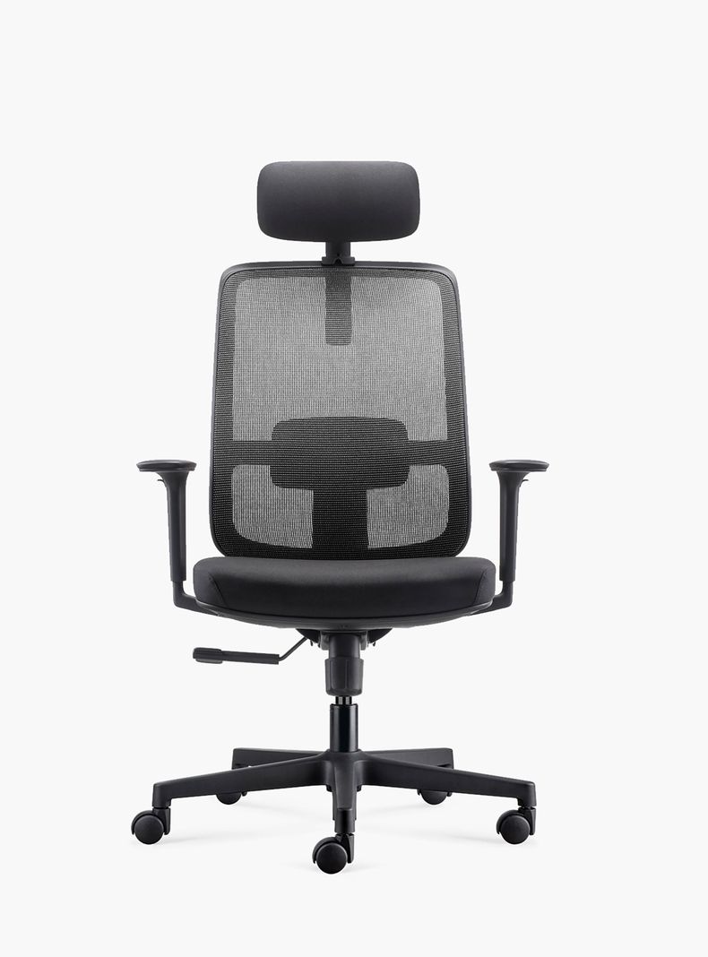 Silla Oficina Lotto con cabecero Negro-0