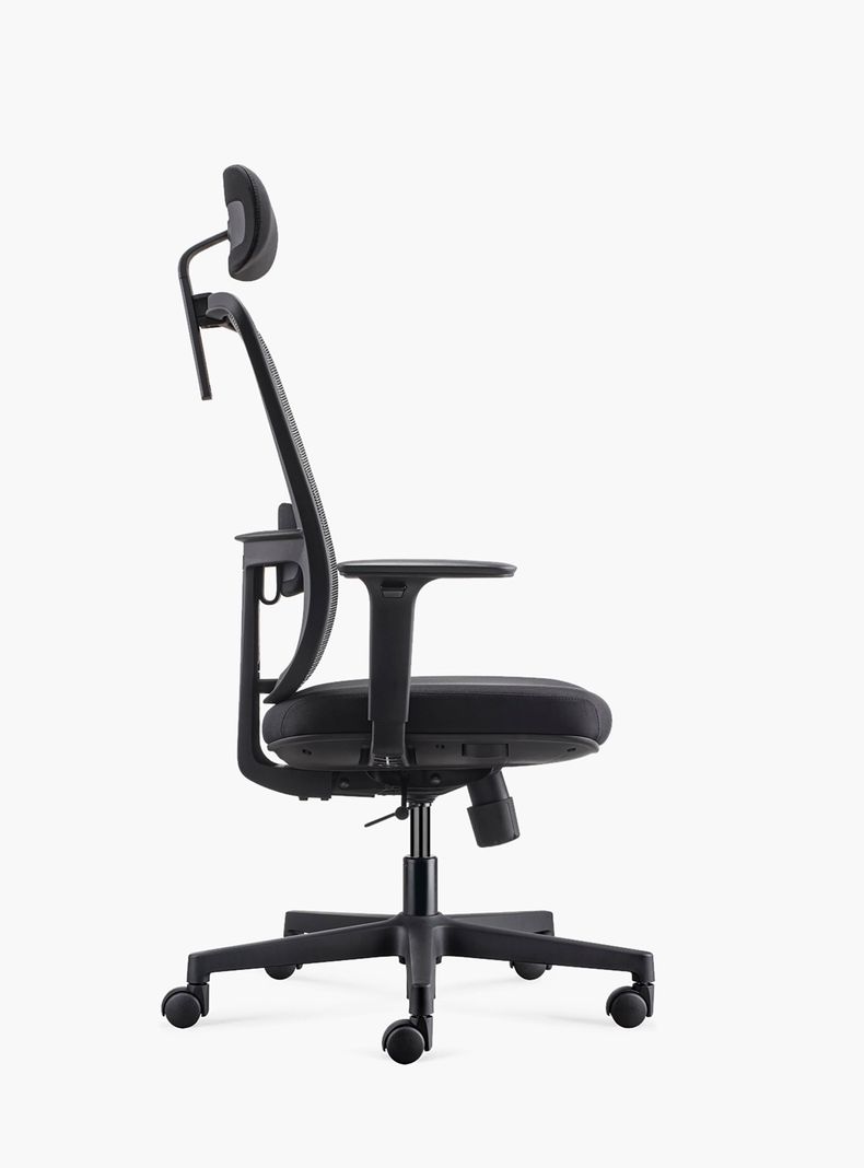 Silla Oficina Lotto con cabecero Negro-3