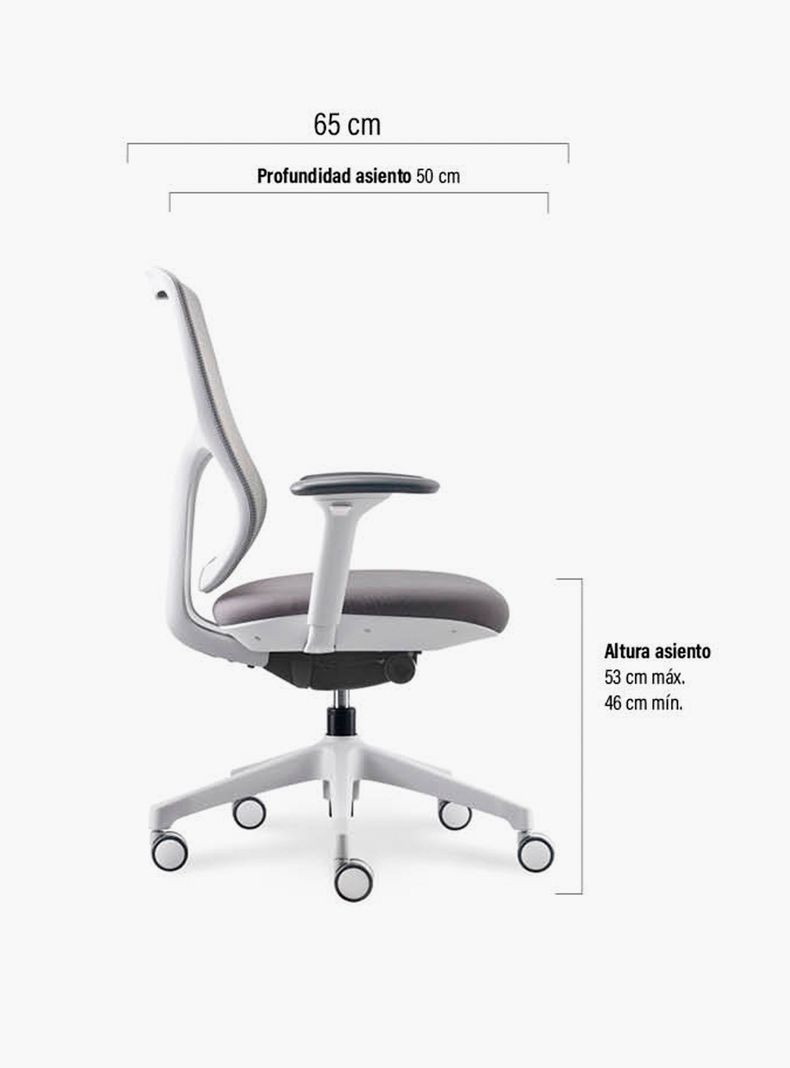Silla oficina Chic Gris Claro-4