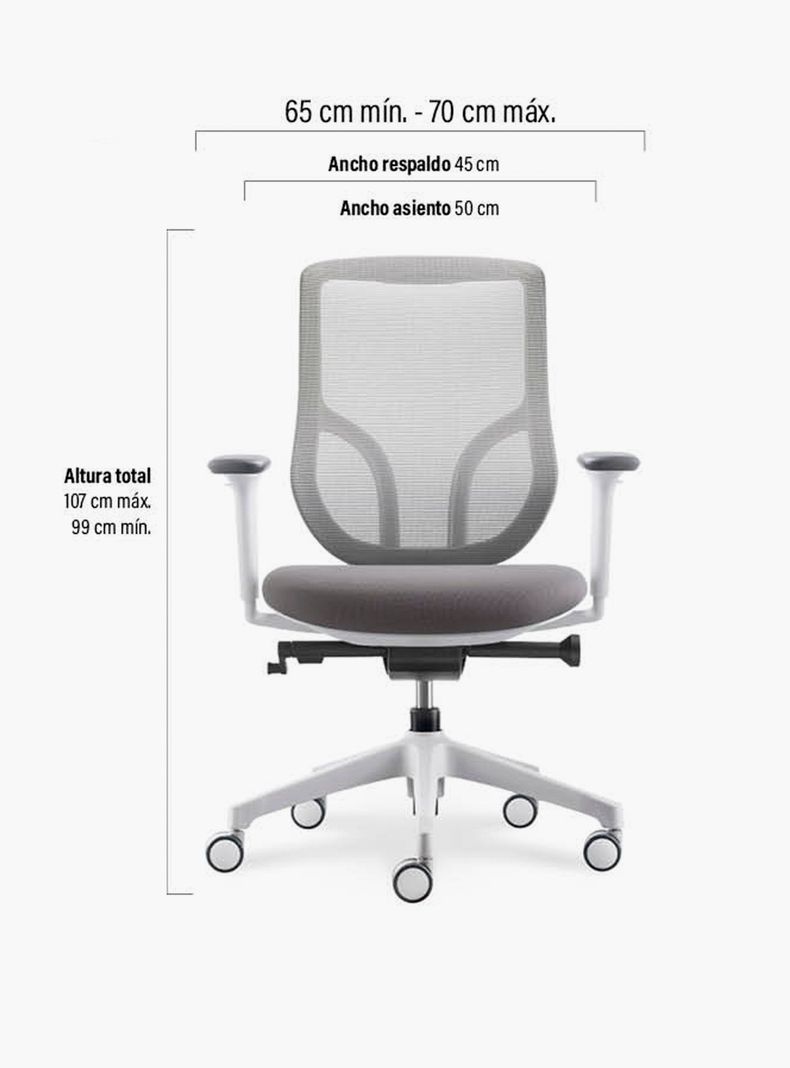Silla oficina Chic Gris Claro-5