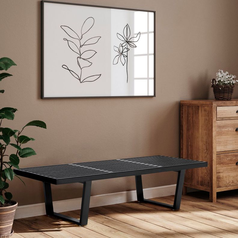 Banqueta de Madera Nelson (Réplica) Negro-1