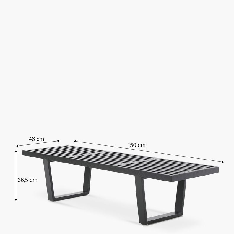 Banqueta de Madera Nelson (Réplica) Negro-4