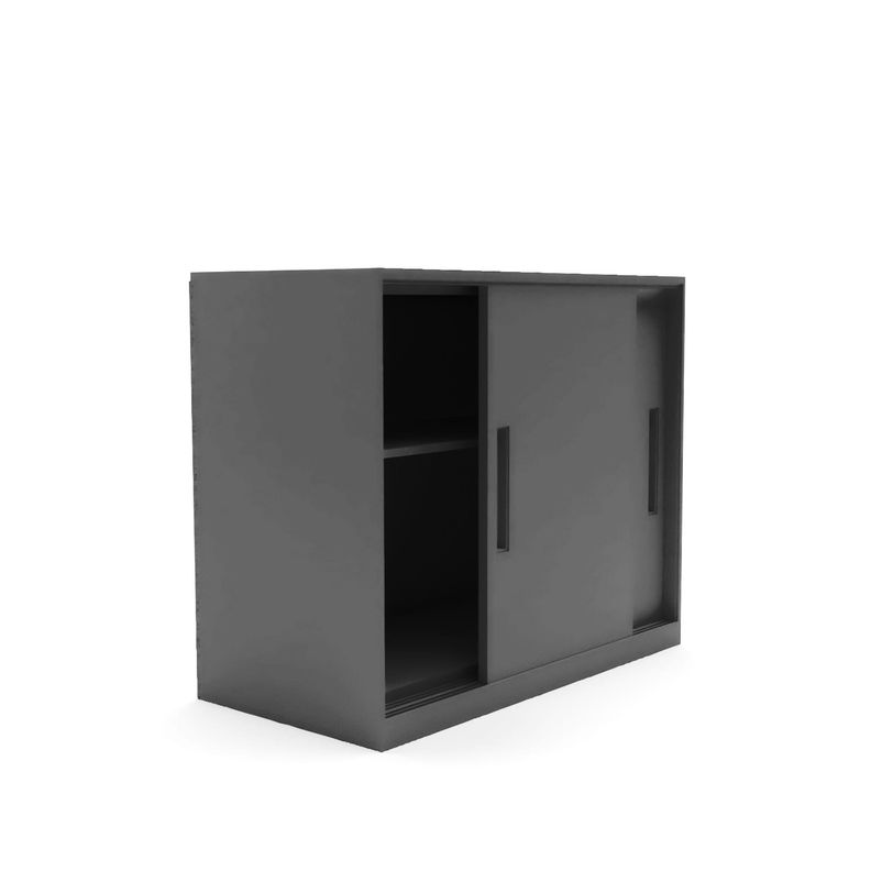 Gabinete Oficina Medio Metálico Con puertas Negro-1
