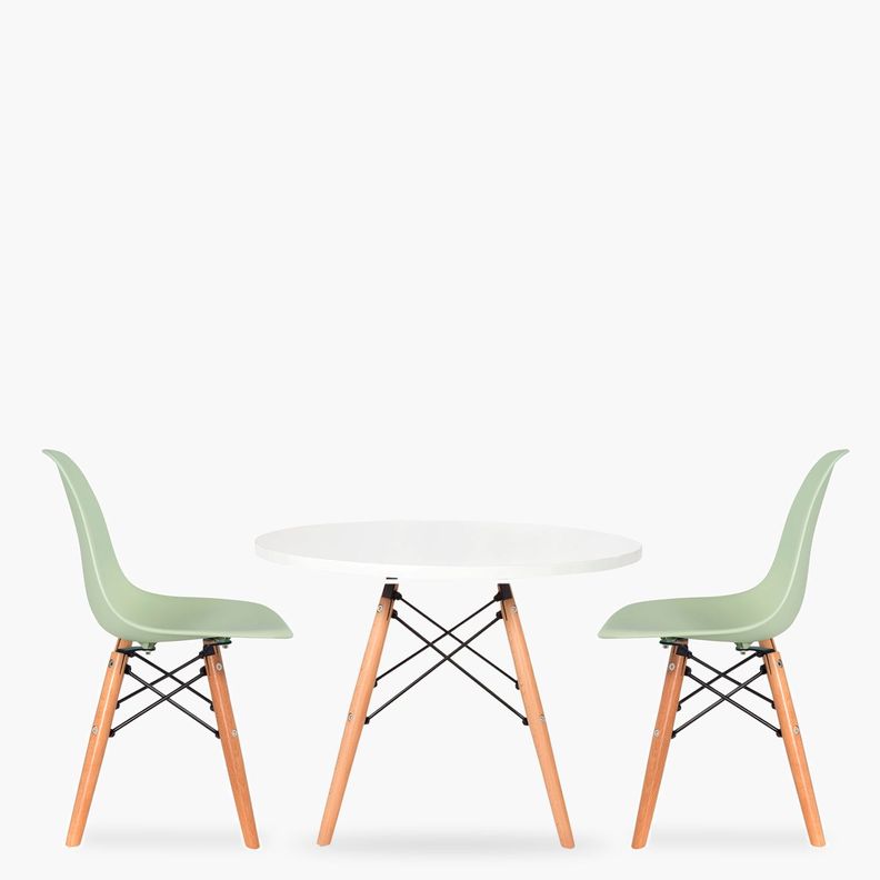 Pack Kids 1 Mesa 2 Sillas DSW Menta Verde Menta