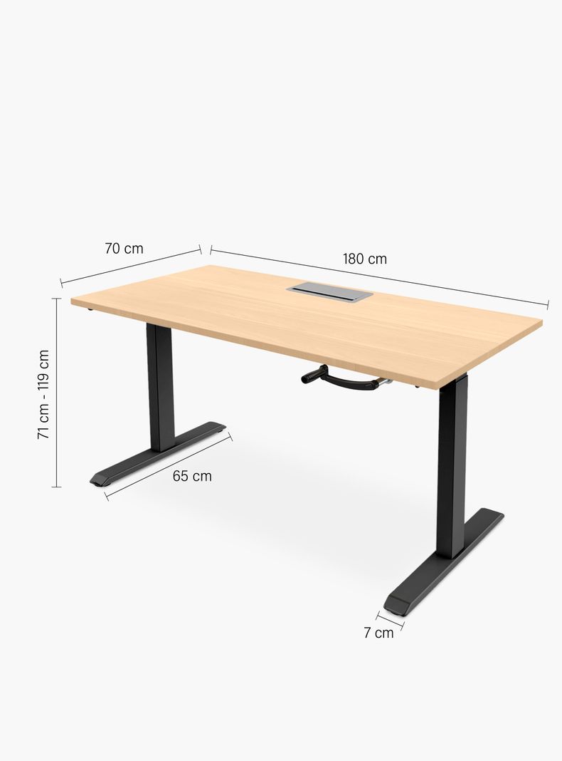 Escritorio Cosmo 180x70 Ajustable con Pasacables-5