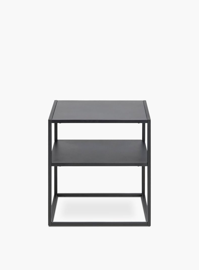 Mesa Lateral Newton con repisa Negro