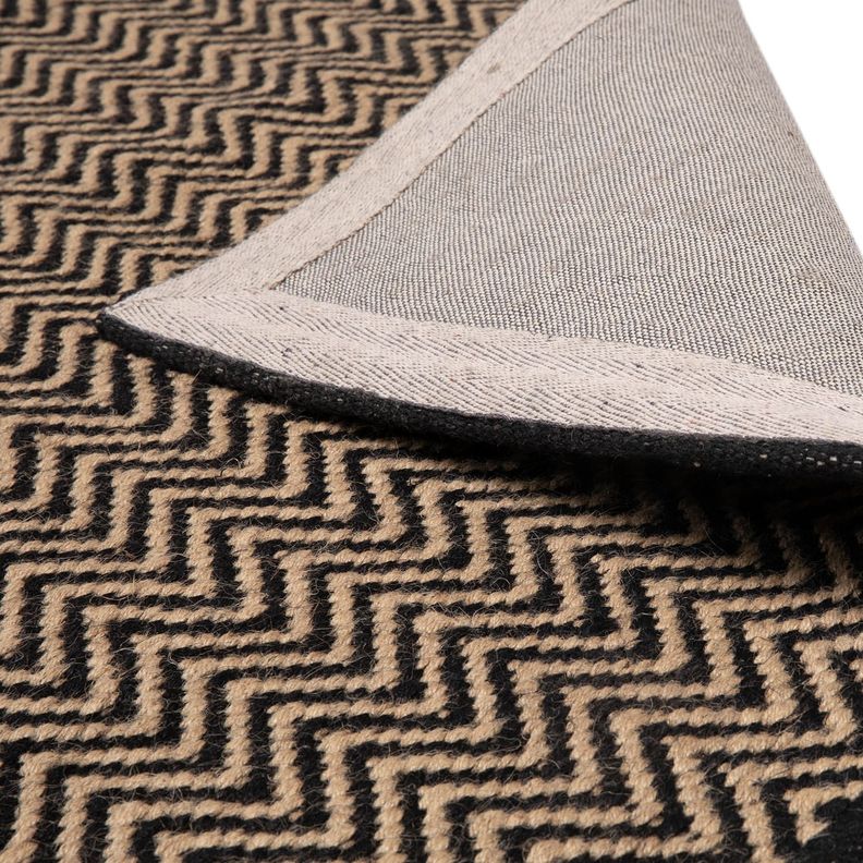 Alfombra Yute Chevron 170x240 Negro-3
