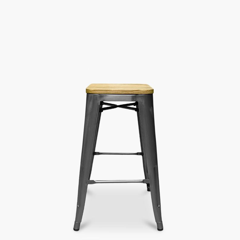 Pack 4 Tolix Taburetes 66 Madera Metal-1