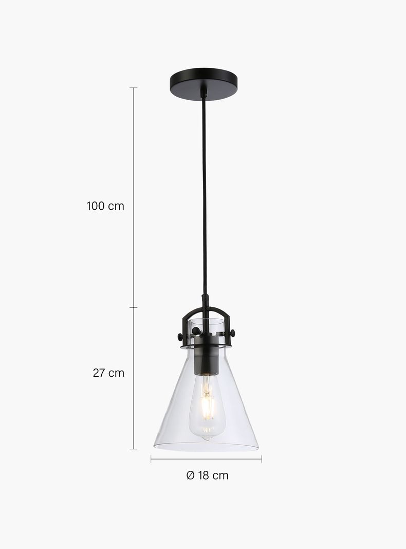 Lámpara de Colgar Addison Negro-5