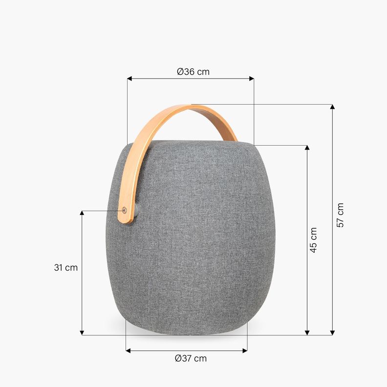 Pouf Asa de Madera LT Gris Claro-3