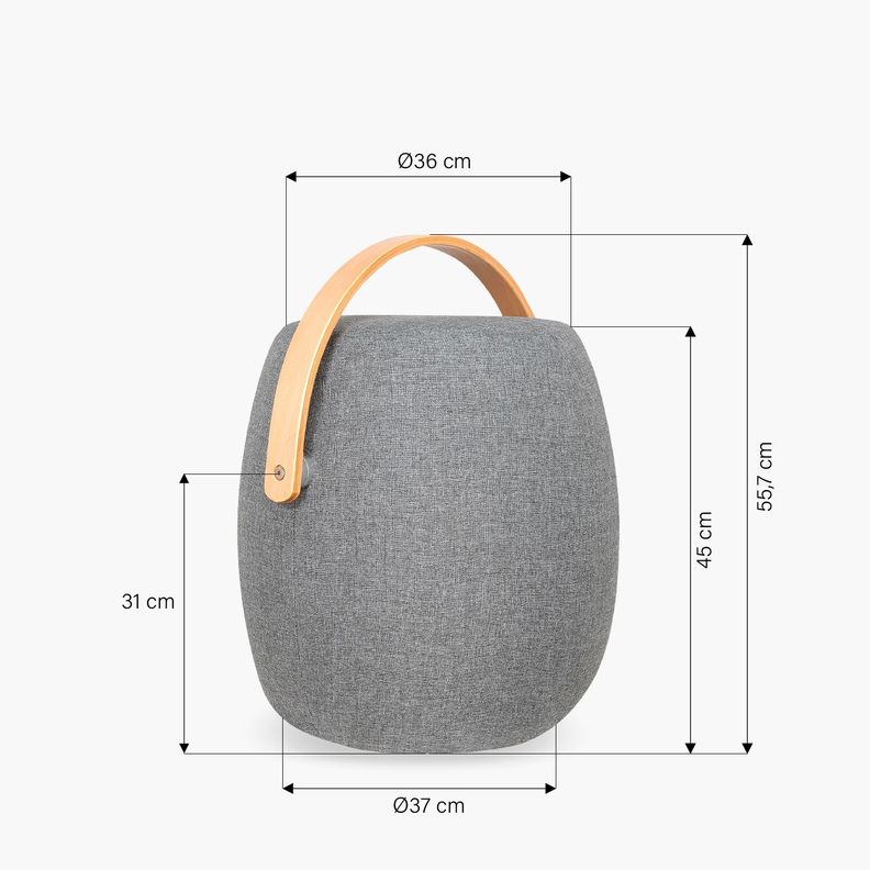 Pouf Asa de Madera LT Gris Claro-4