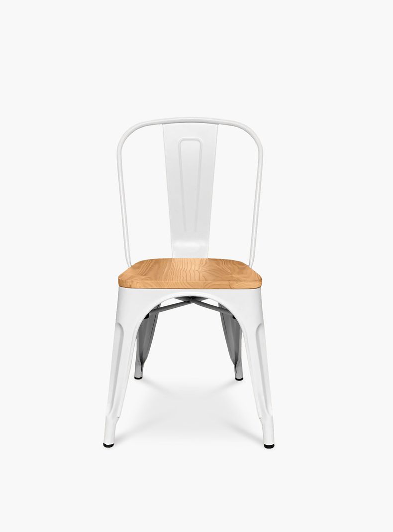 Silla Tolix Madera Blanco
