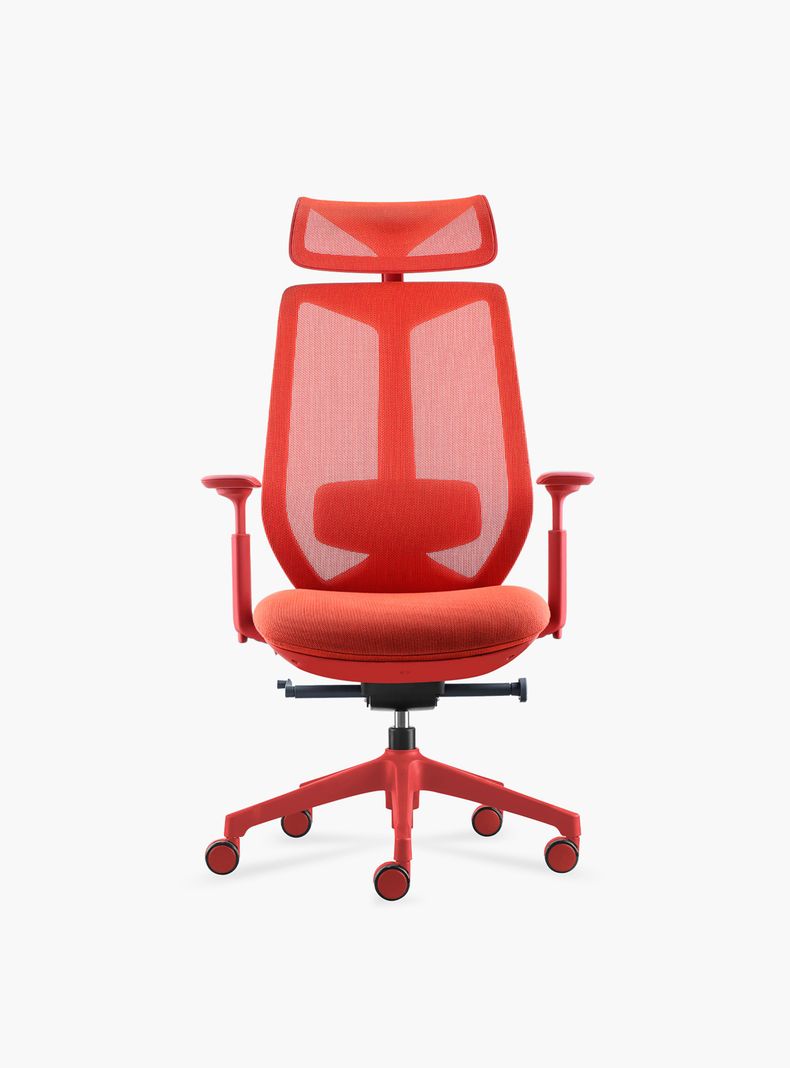 Silla Oficina Eve con cabecero Rojo-0