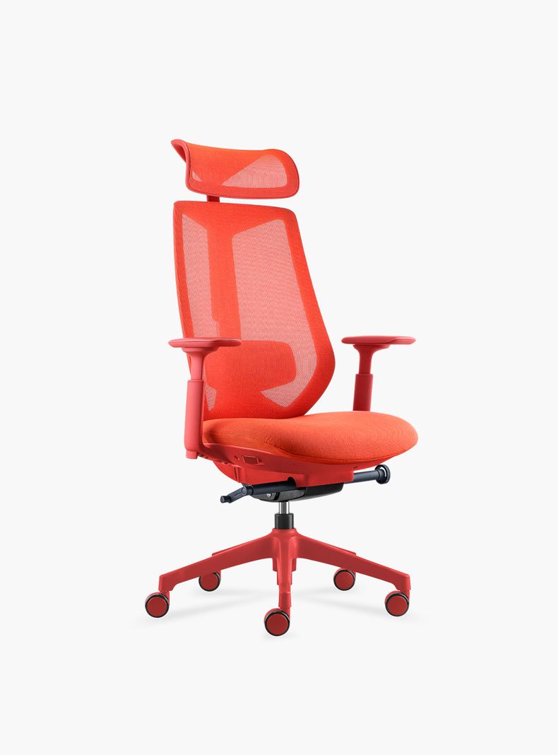 Silla Oficina Eve con cabecero Rojo-1