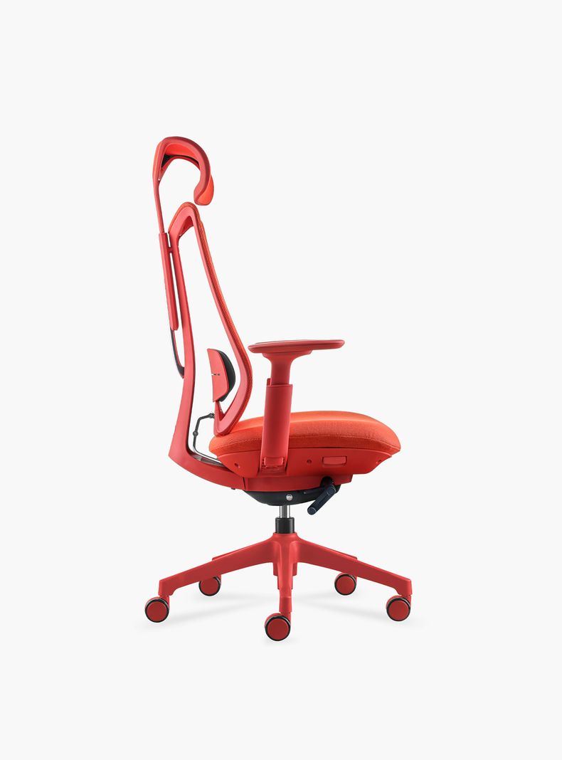 Silla Oficina Eve con cabecero Rojo-2