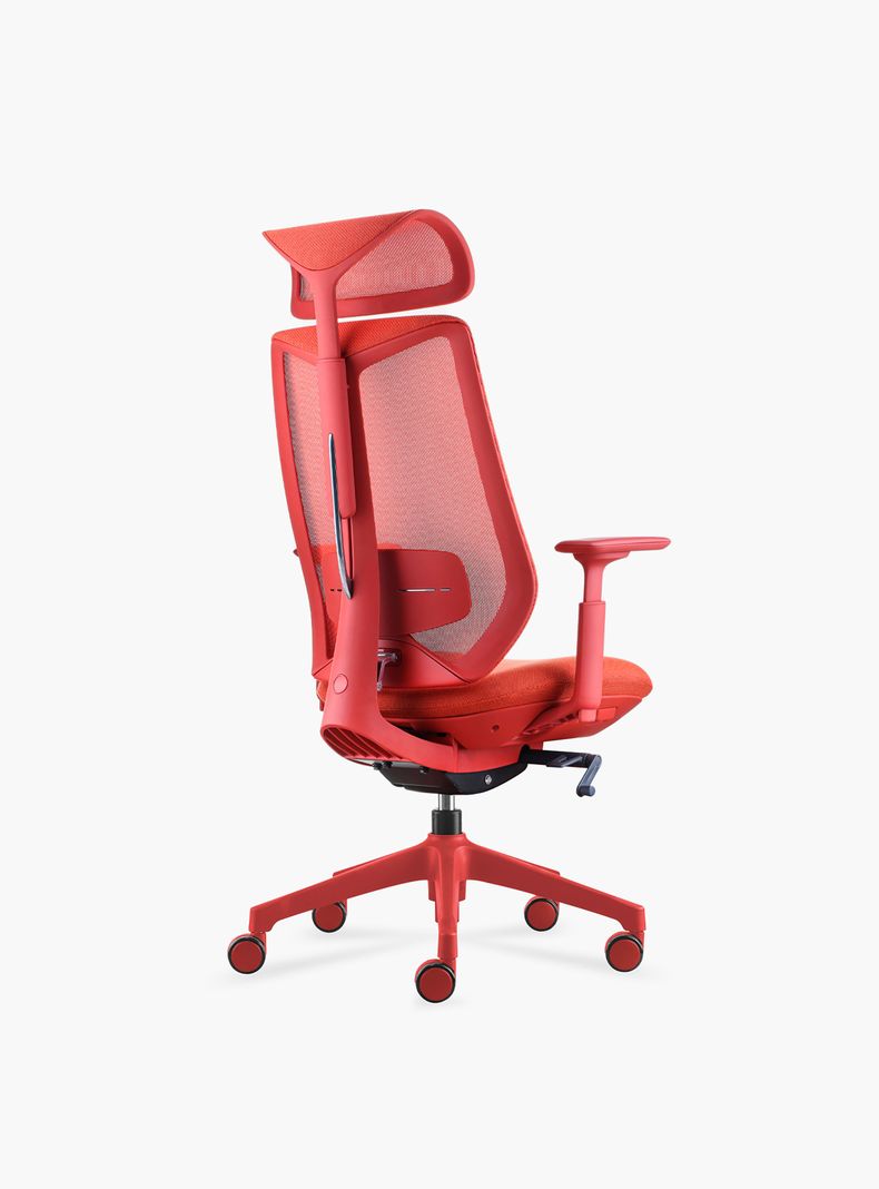 Silla Oficina Eve con cabecero Rojo-3