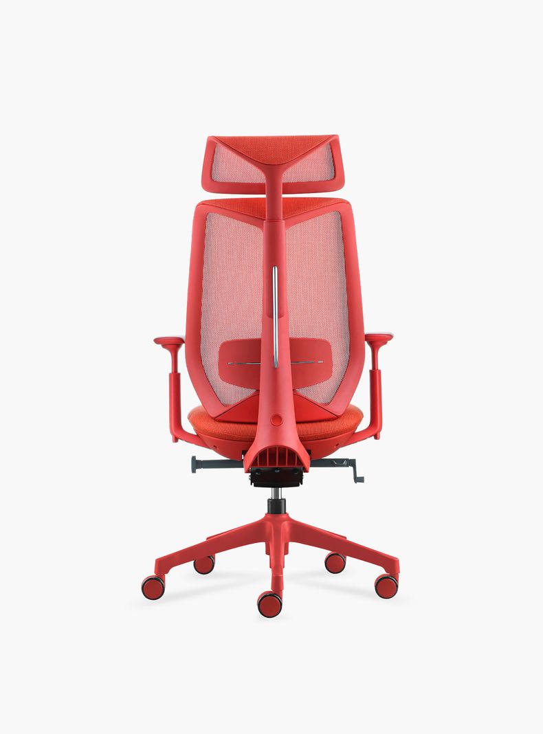 Silla Oficina Eve con cabecero Rojo-4
