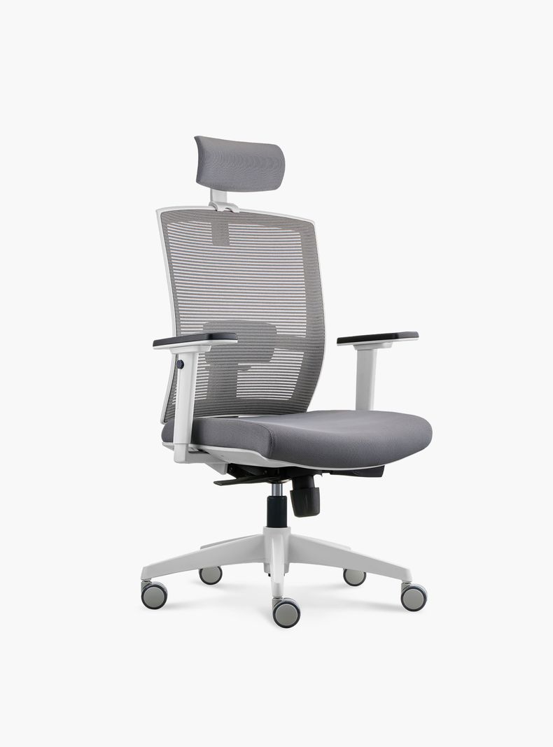 Silla Oficina Taylor Pro Gris Claro con cabecero-1