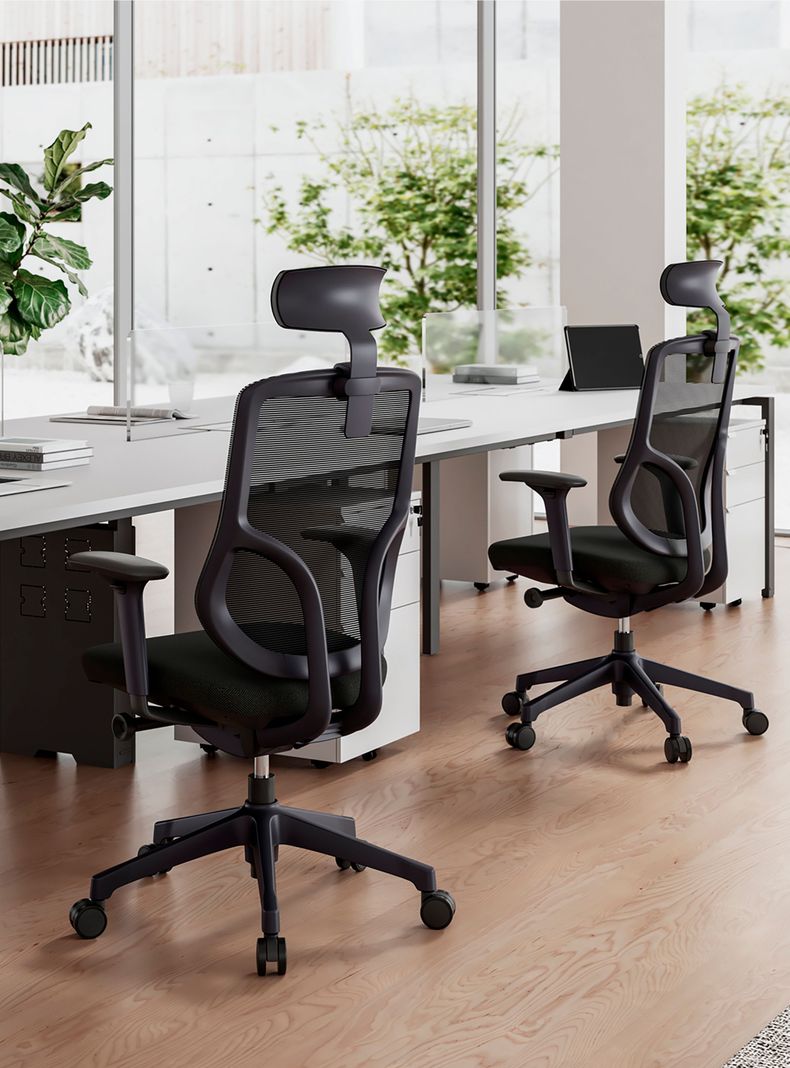 Silla Oficina Chic con cabecero Negro-1
