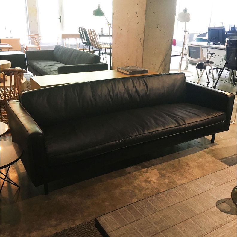 Sofa 3C Sinatra Cuero Negro-7