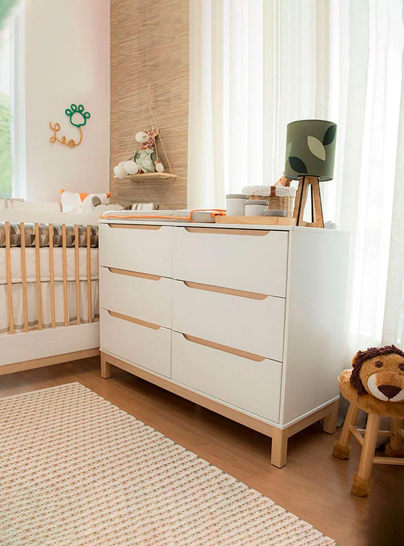 Cómoda Infantil Elena Natura/Blanco-1