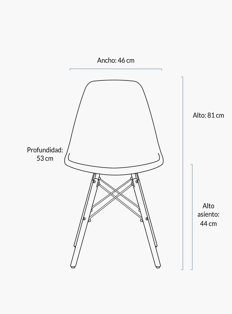 Silla DSW Réplica Eames Blanco-5