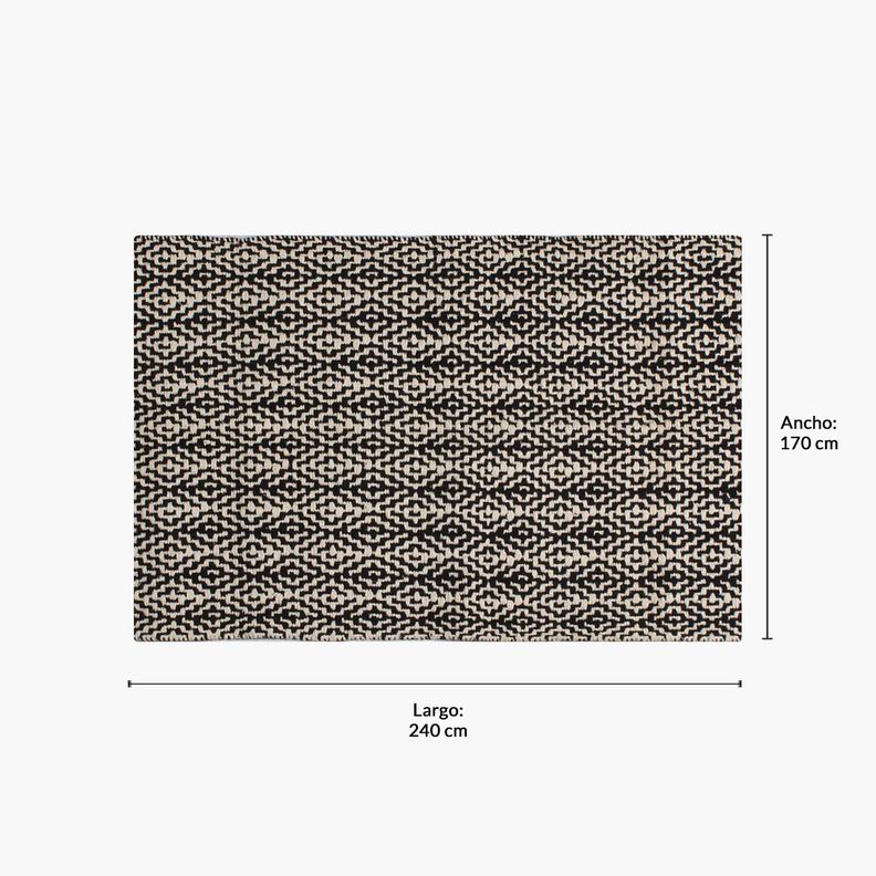 Alfombra Algodon Nepal 170x240 Negro-5